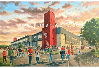 Craven Park Stadium 'Going to the Match' Fine Art Print - Hull Kingston Rovers Rugby League